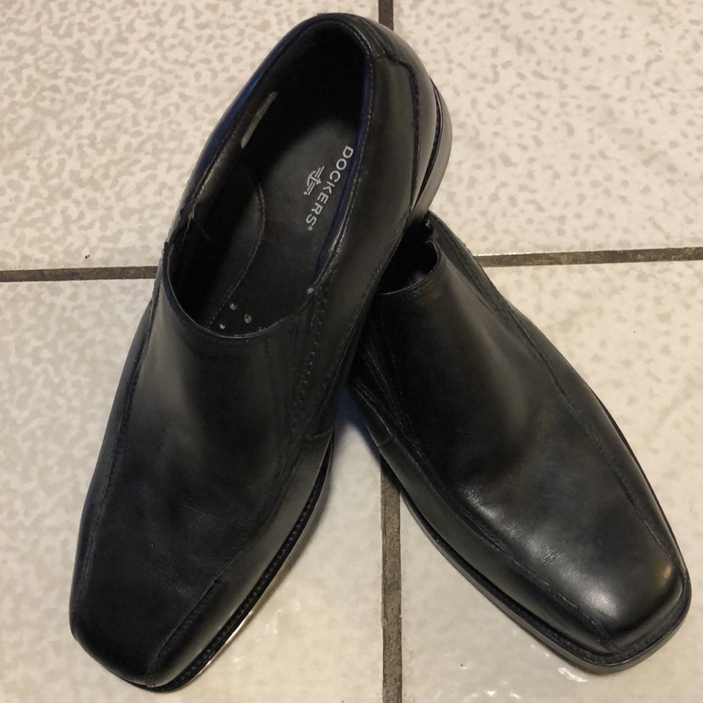 DOCKERS MEN’S LEATHER LOAFERS | BLACK | SIZE 10W DRESS SHOES